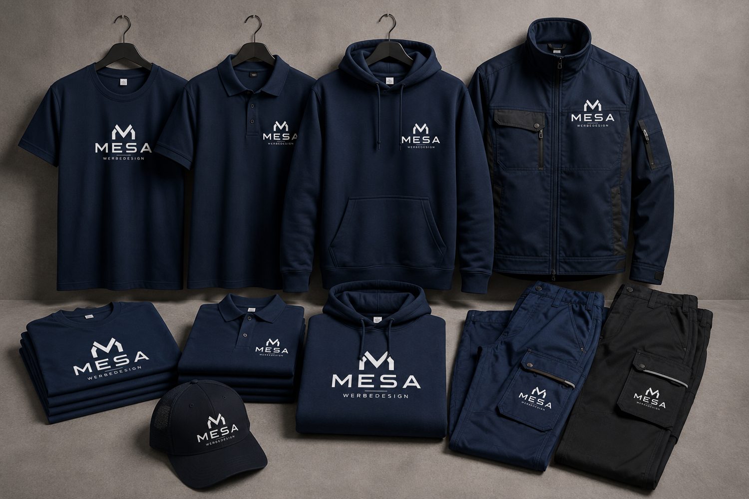 Komplette Arbeitskleidungs-Kollektion mit MESA Logo